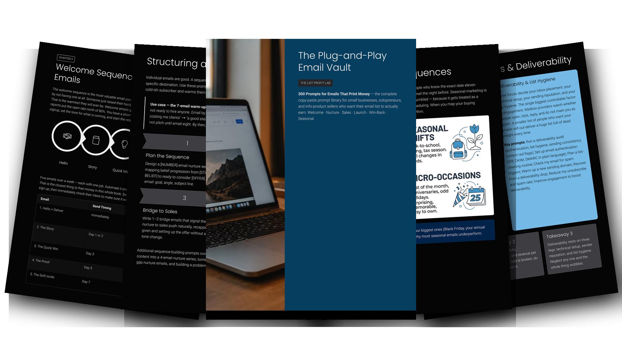 Dark theme — designed PDF, editable PowerPoint, PNG/JPG slides