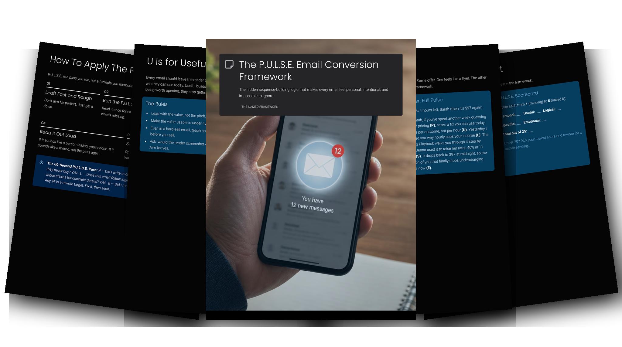 Dark theme — designed PDF, editable PowerPoint, PNG/JPG slides