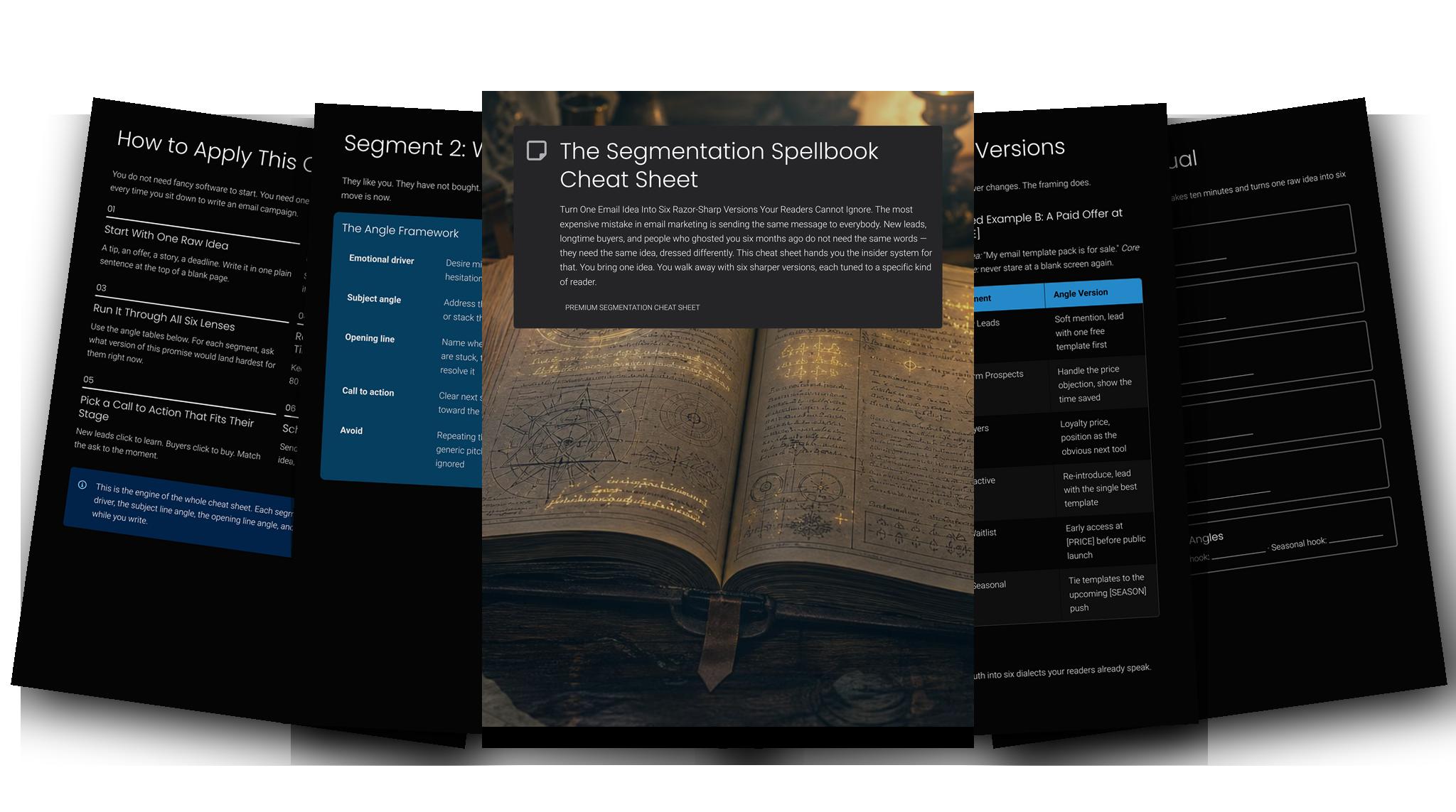 Dark theme — designed PDF, editable PowerPoint, PNG/JPG slides